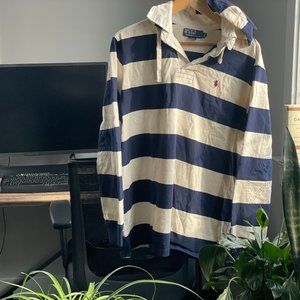 Polo Ralph Lauren Lightweight Rugby Hoodie Navy/Wh